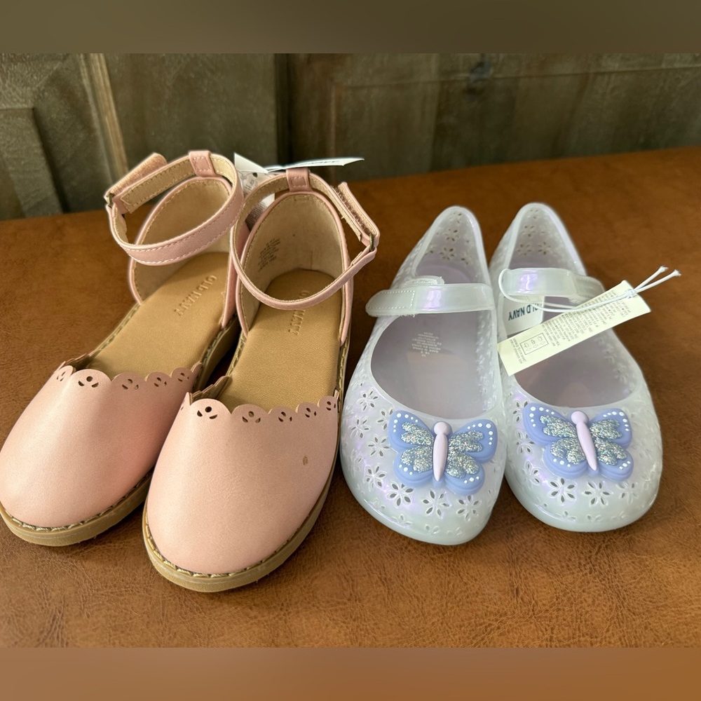 NWT BUNDLE: Old Navy shoes - Pink, White and shiny Mary Jane’s SIZE 10 toddler